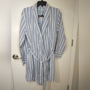 blue Sol White And Blue Sleepwear Set. Size S, Set Of 3, Top, Short And Robe